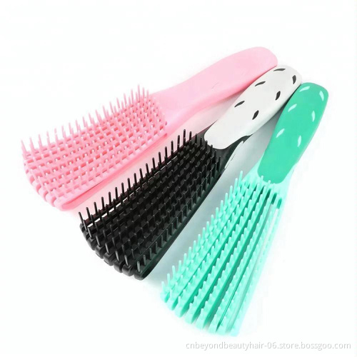Plastic Detangler Hair Brush Private Label Detangler Hair Brush Scalp Massage Hair Comb